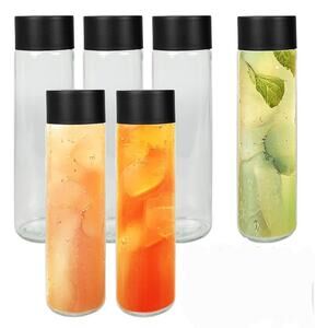 6 Danmu Glass Juice Bottles with Lid 16oz Juicing Bottles Reusable Leak Free s15